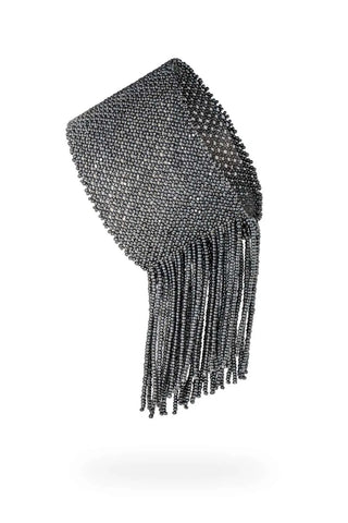 BRAZALETE CON TIRAS GRIS METALICO
