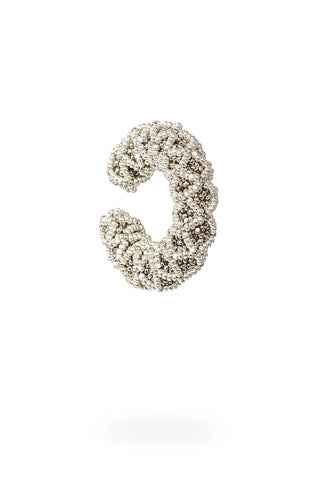 EARCUFF TEJIDO ABIERTO PLATA PLATINO
