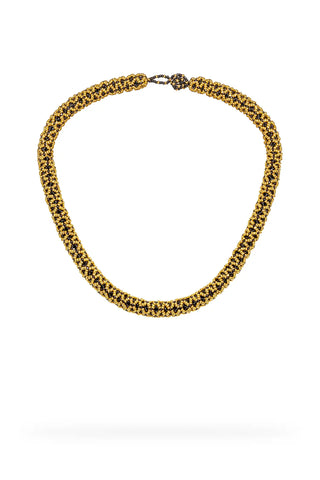 GARGANTILLA SERPIENTE DOBLE ORO NEGRO
