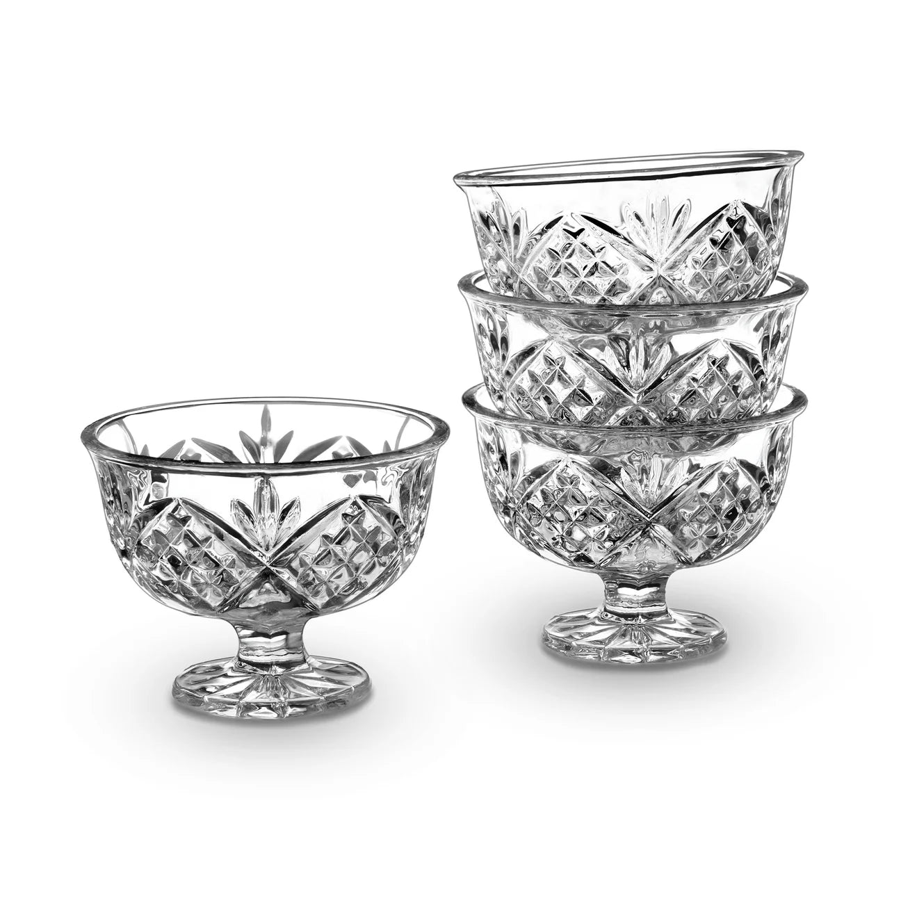 Dublin Crystal Ice Cream Bowl, Set of 4