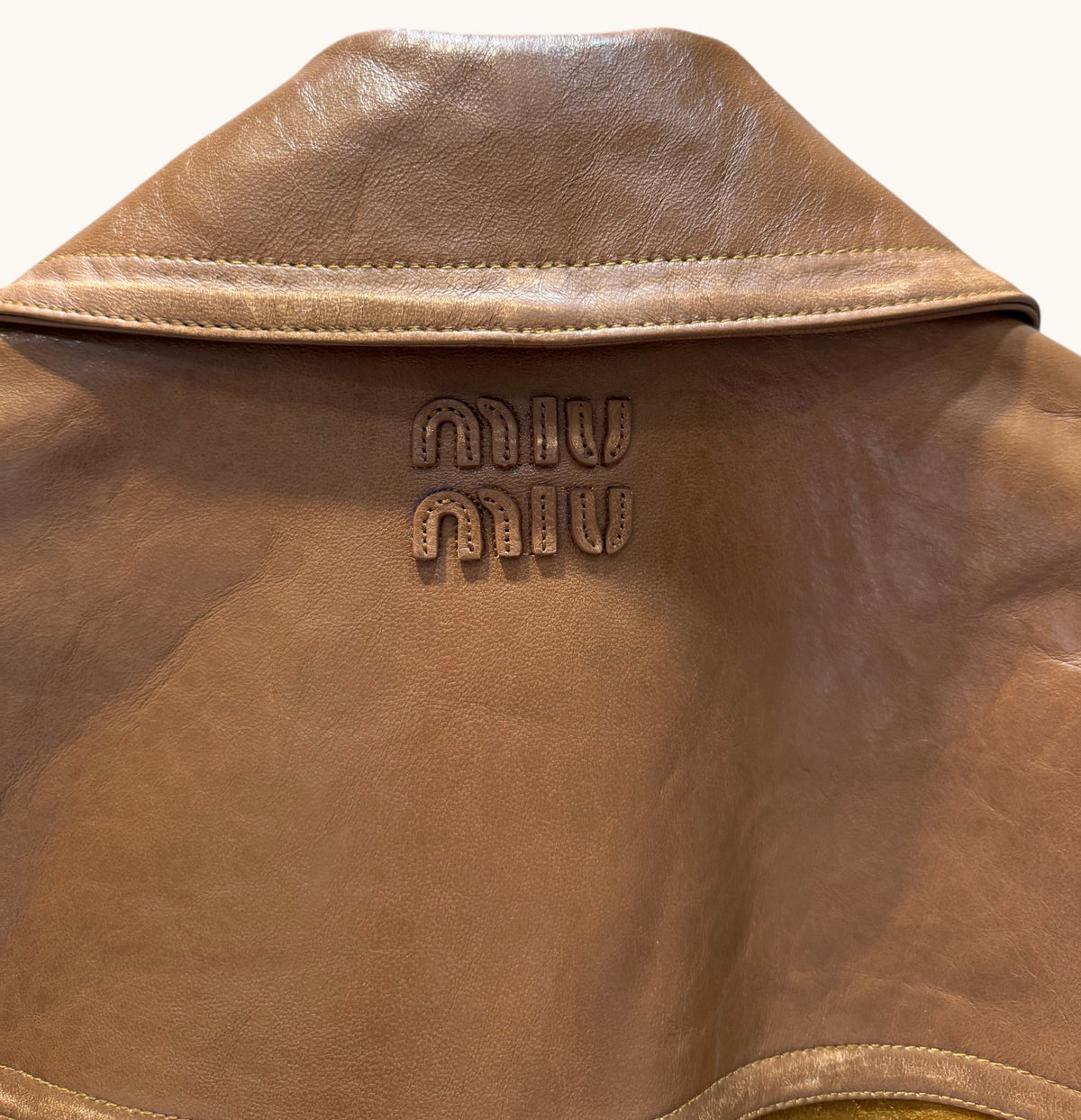 Saco Cazadora de Piel Miu Miu-S