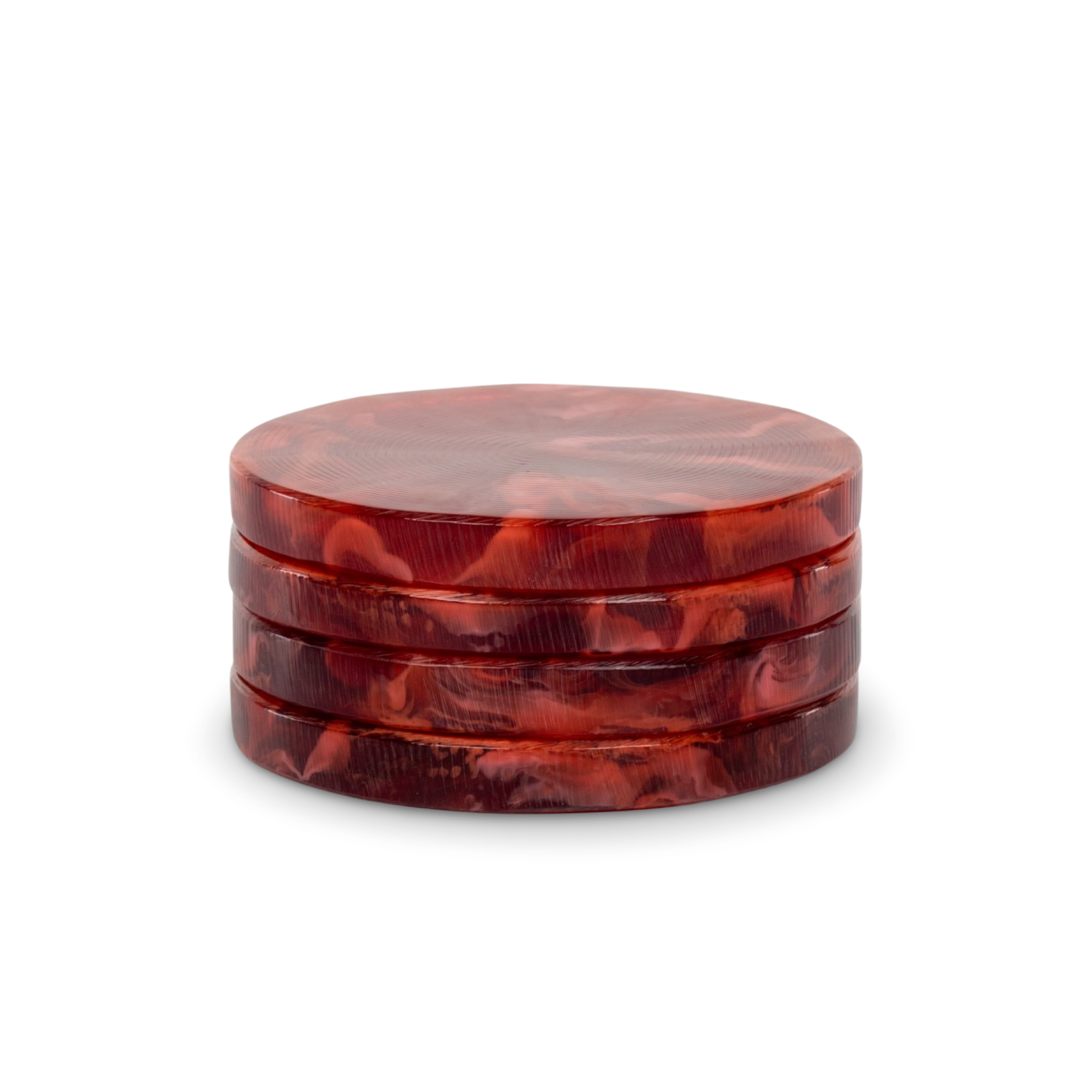 Posavasos Redondos: Rojo marmoleado