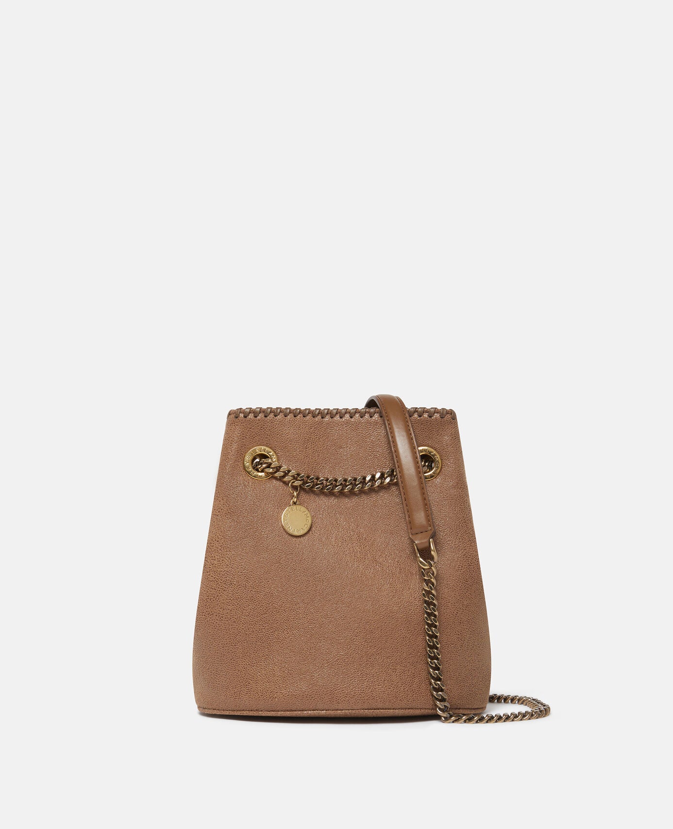 MINI BUCKET CARAMEL BROWN CROSSBODY BAG