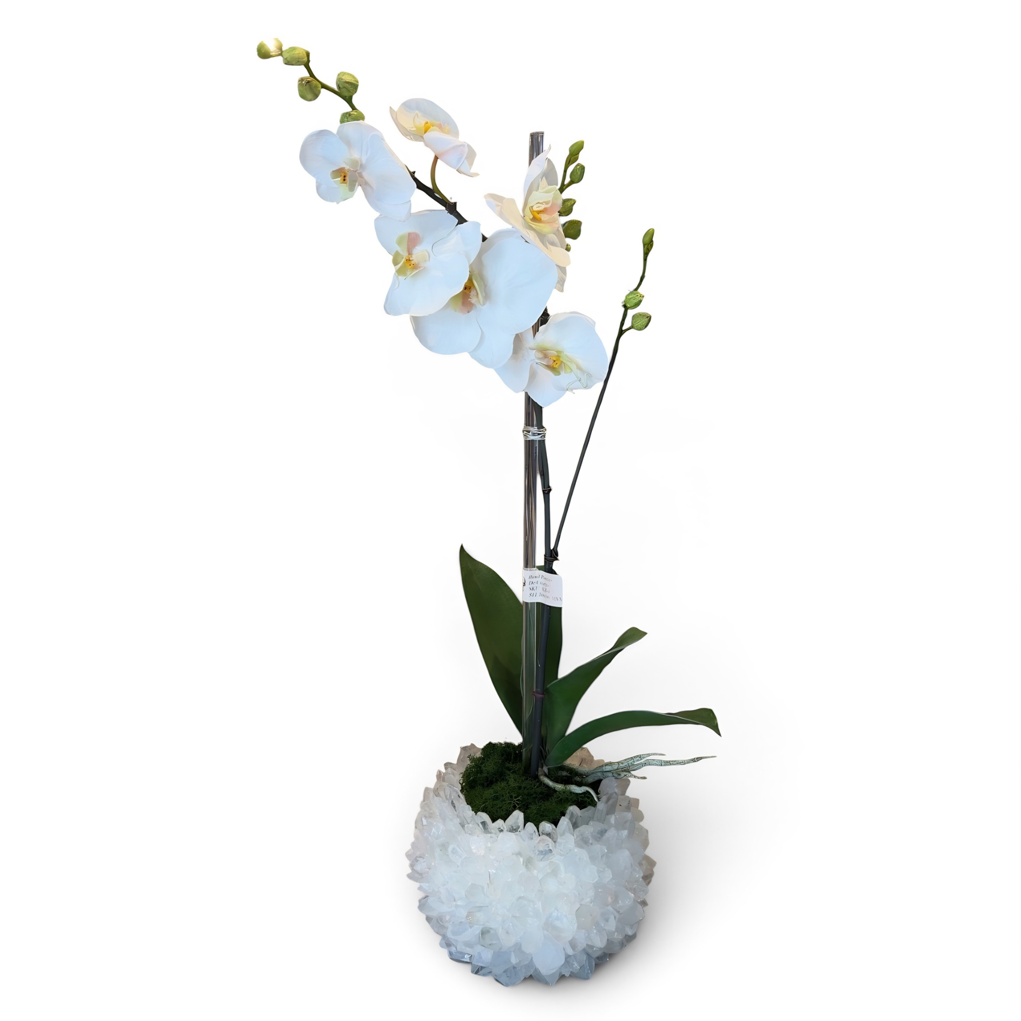 BOWL PUNTAS DE CUARZO CON ORQUIDEA