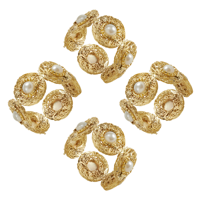 Pearl Napkin Ring - Gold