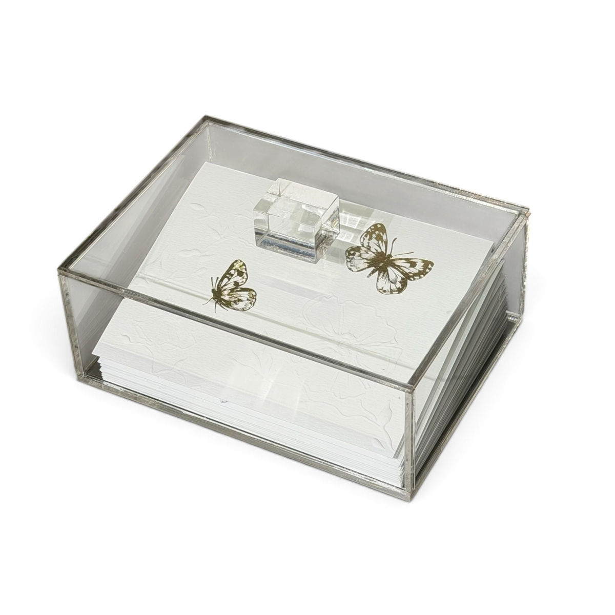 Caja tarjetas grandes con cuadrito tarjetas mariposa MAKE