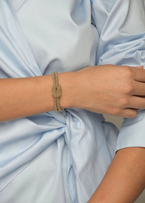 BRAZALETE NUDO TAWARI ORO PLATINO