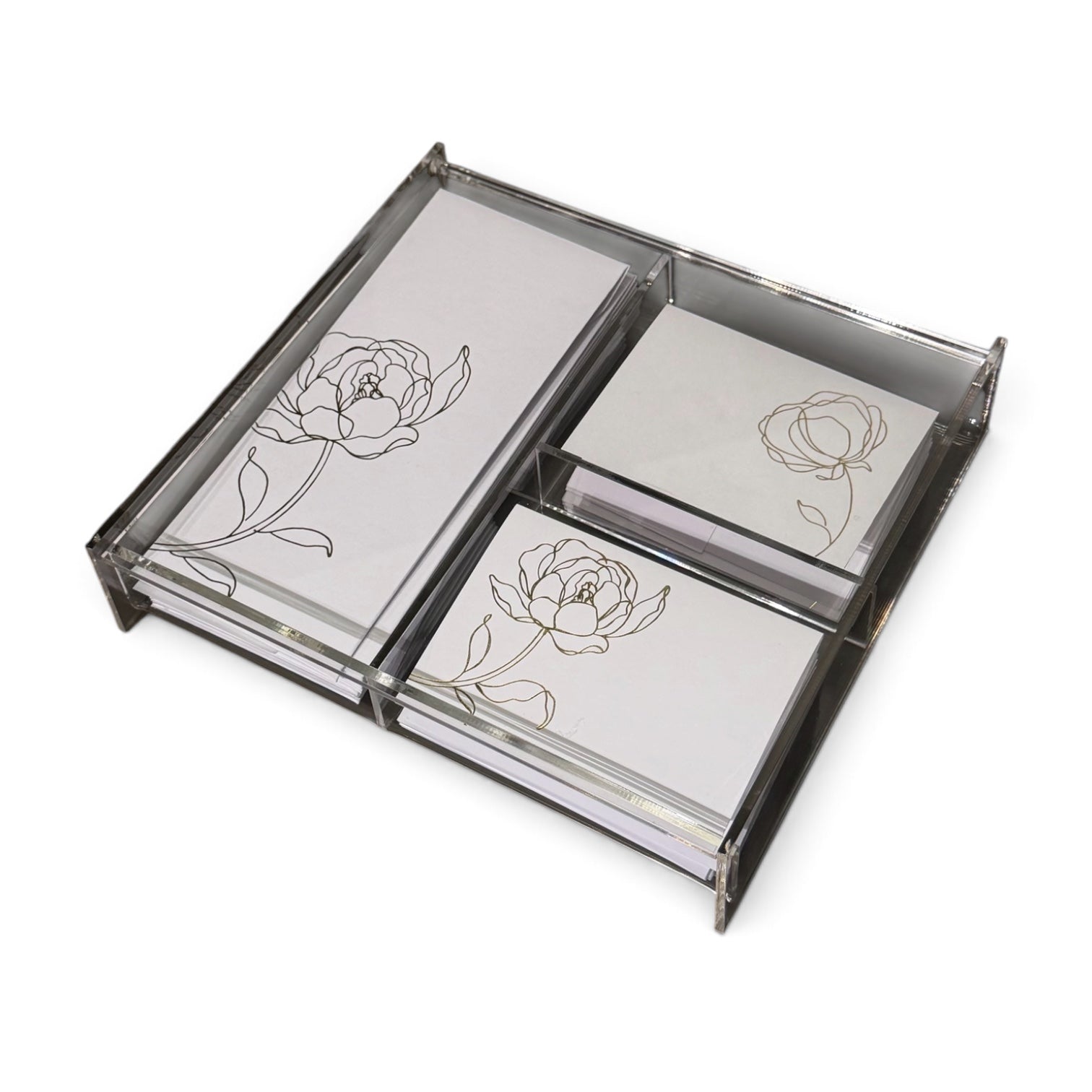 Caja tres separaciones peonias