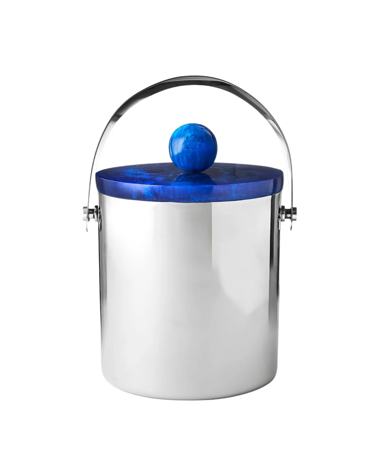 Azure Blue Resin & Stainless Steel Ice Bucket