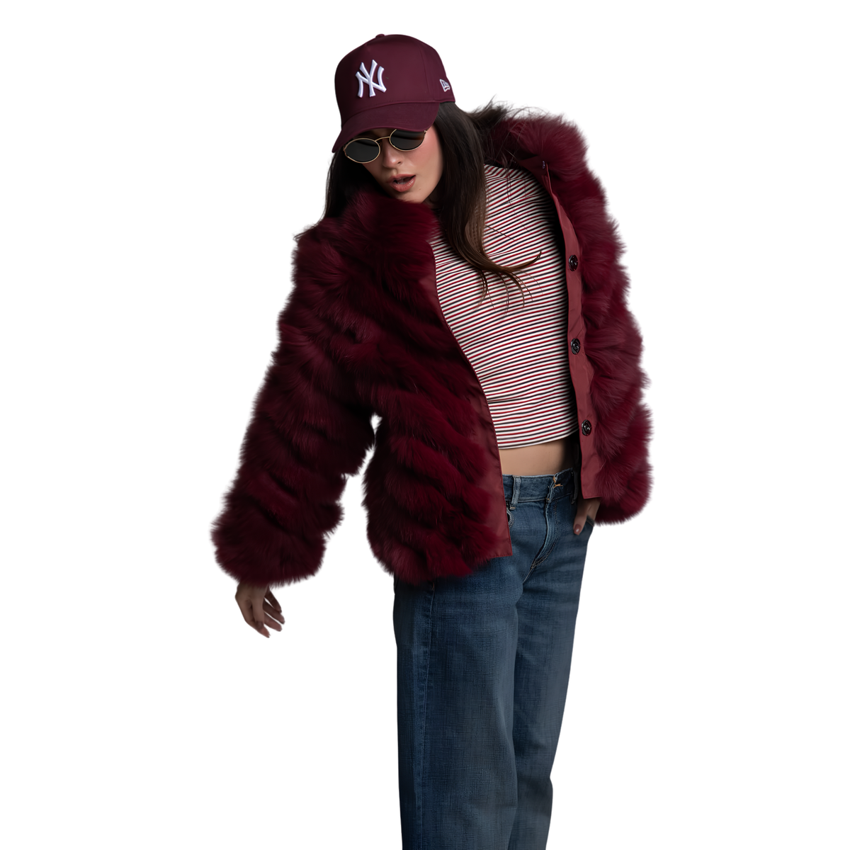 Emily Burgundy Reversible Jacket