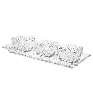 Dublin Crystal Relish Server, 4 Piece Set