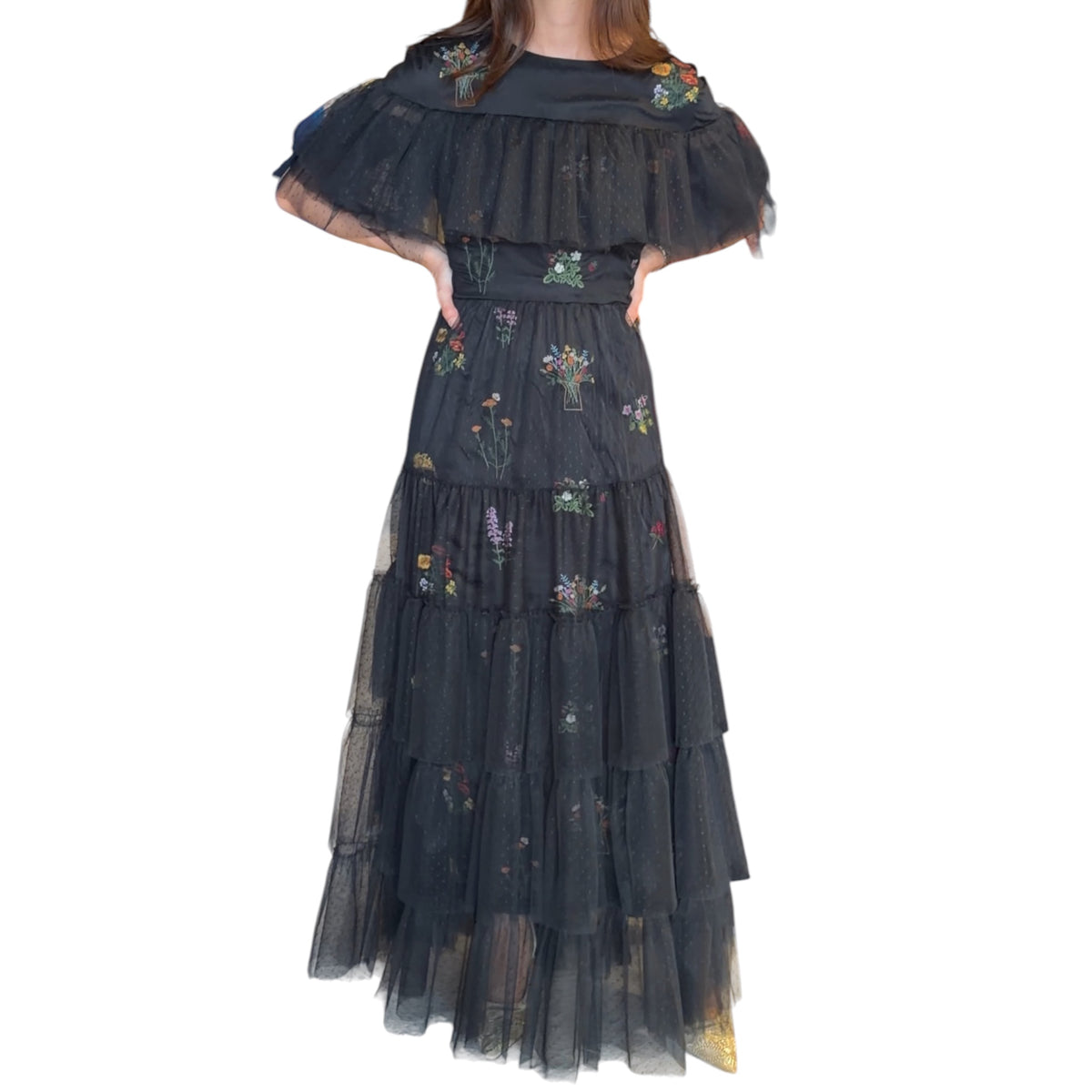 Vestido Negro con Flores
