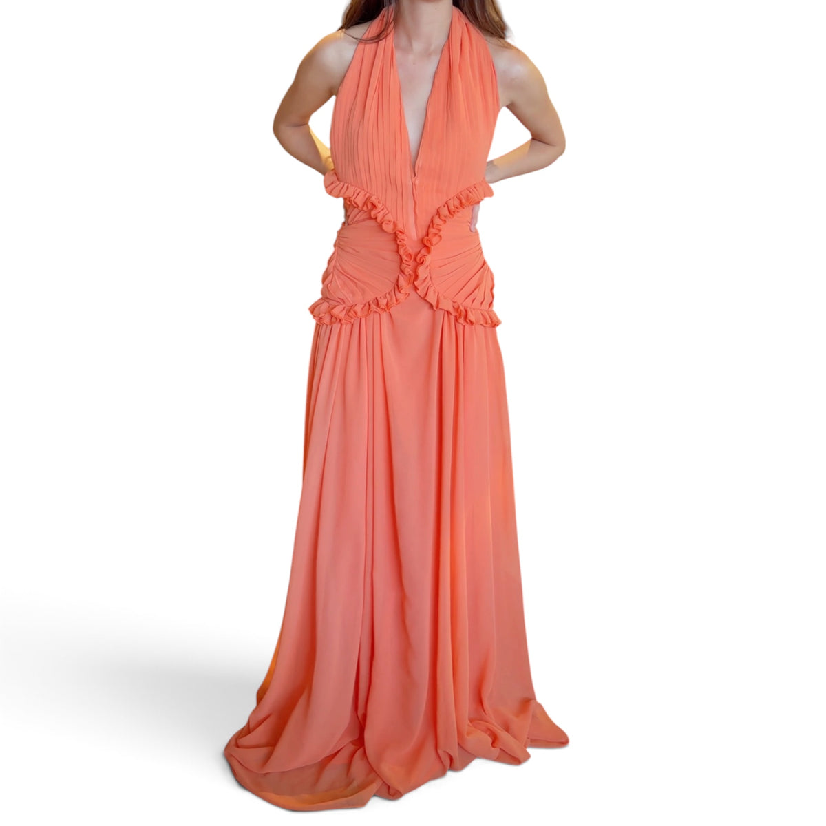 Vestido Naranja Largo