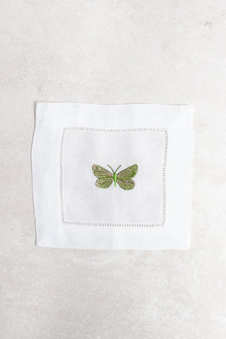 Coctelera de Lino con Mariposa Verde