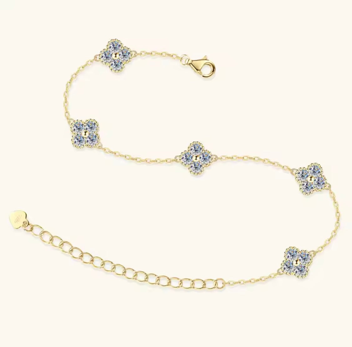 PULSERA TRÉBOL DORADA