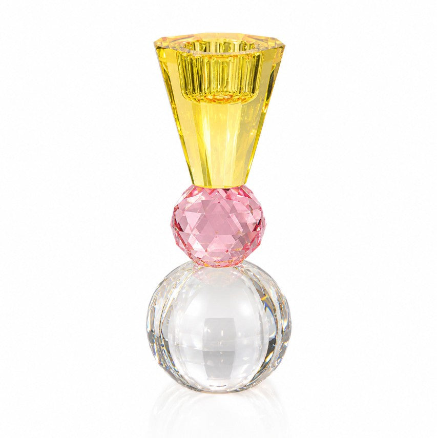 CANDELABRO CRISTAL CORTADO (AMARILLO, ROSA, HUMO)