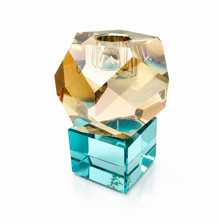 CANDELABRO CRISTAL CORTADO (AQUA, HUMO)