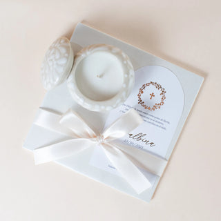 Vela mini con pluma Beige