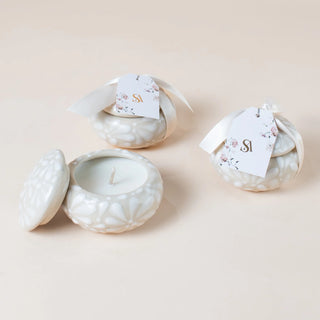Vela mini con pluma Beige