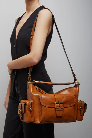 LARGE CAMERA BAG IN SHINY LEATHER