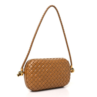 MINAUDIÈRE CARAMEL CLUTCH WITH KNOT STRAP
