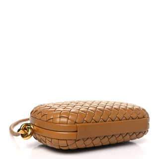MINAUDIÈRE CARAMEL CLUTCH WITH KNOT STRAP