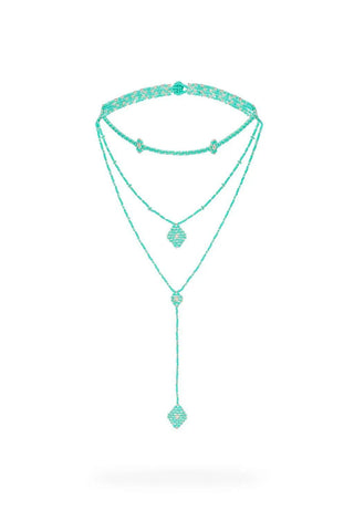 MINI COLLAR WIXA - CRISTAL AZUL TURQUESA / PLATA