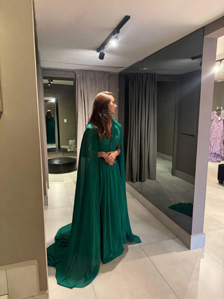 Vestido Verde Capa