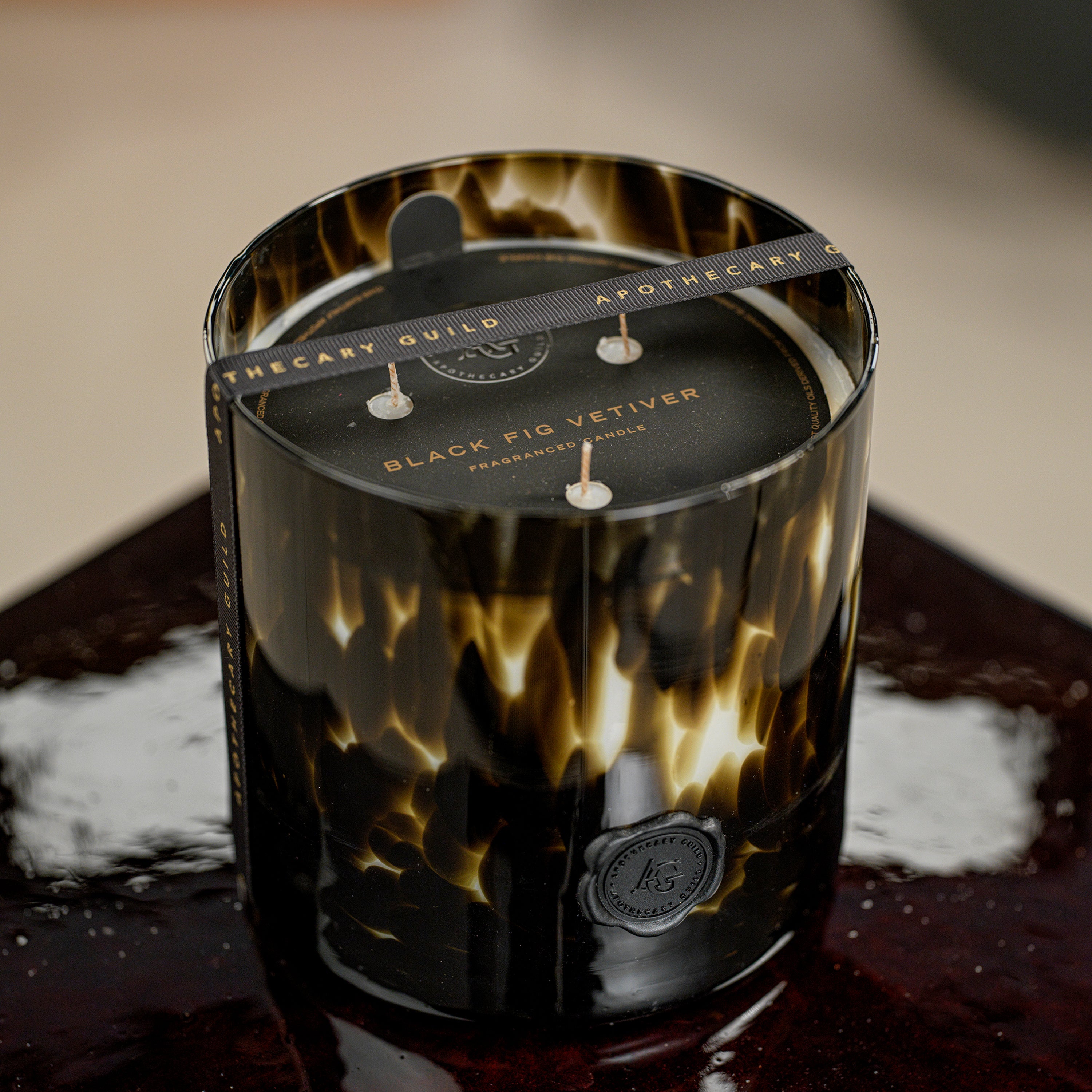 Apothecary Guild Opal Glass 3 Wick Candle Jar - Black Fig