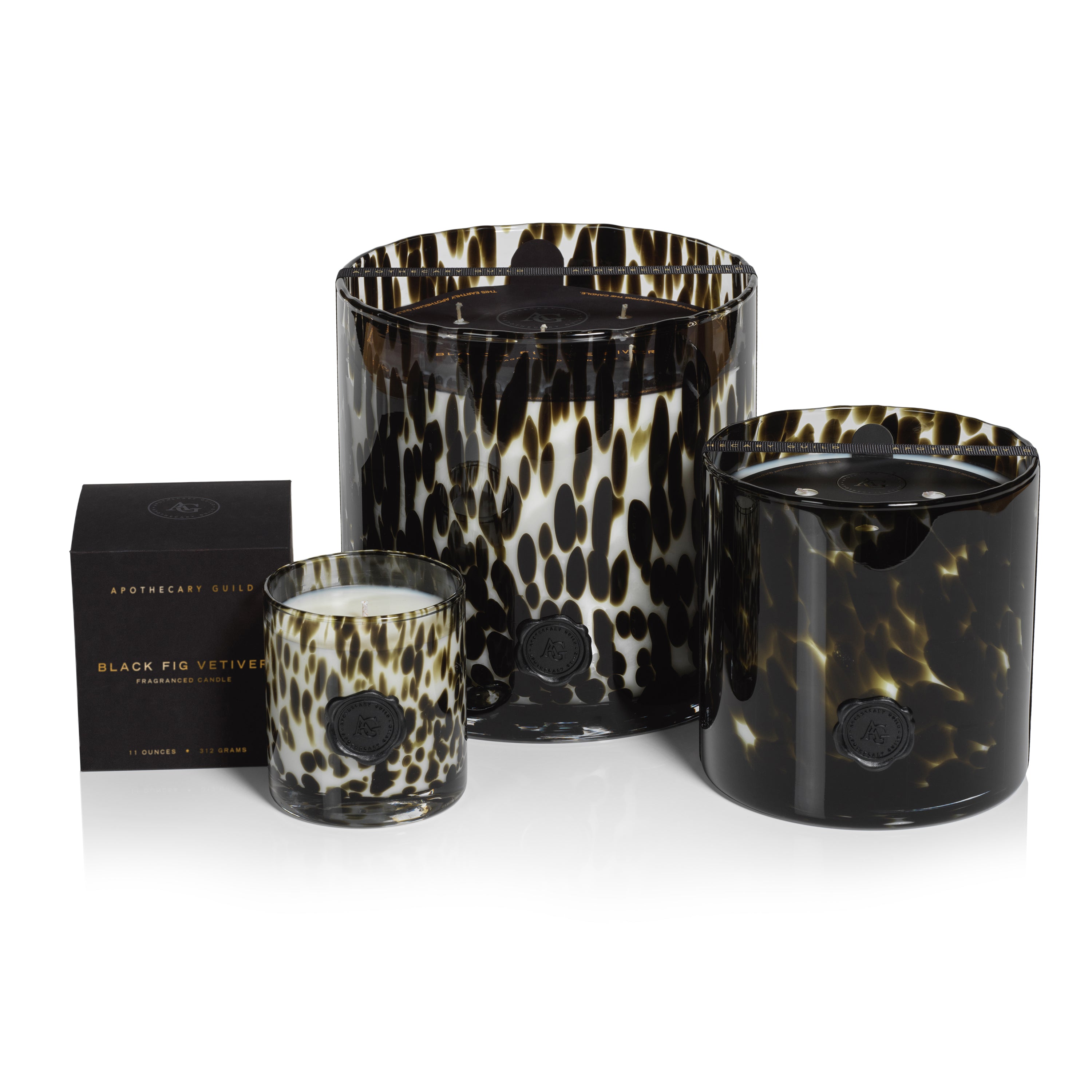 Apothecary Guild Opal Glass 3 Wick Candle Jar - Black Fig