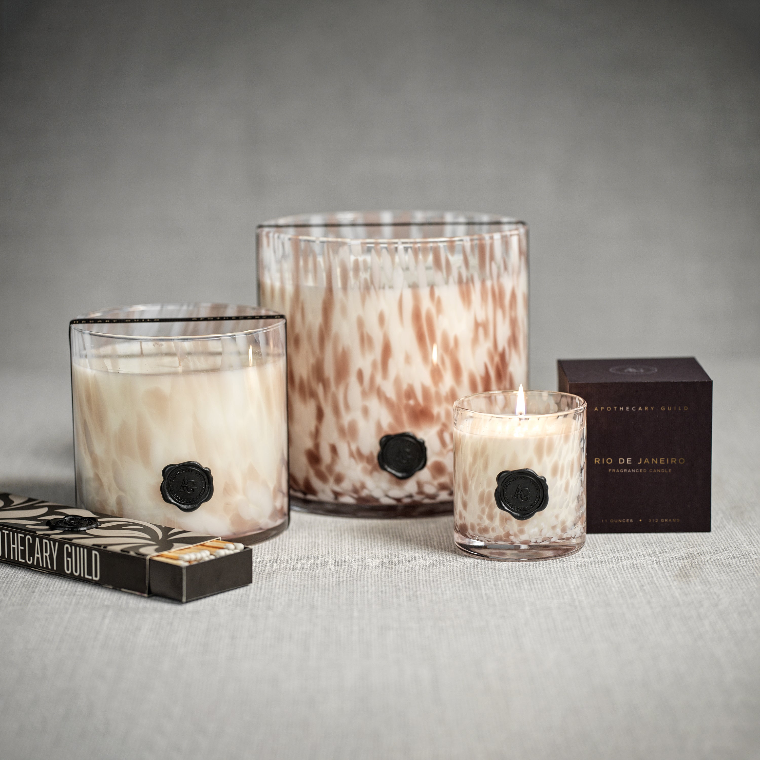 Apothecary Guild Opal Glass 3 Wick Candle Jar - Rio de Janeiro