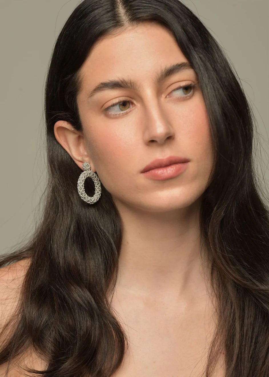 ARETES UN ARO NAWI PLATA PLATINO