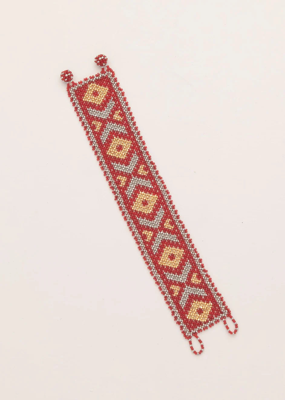 BRAZALETE MARTHA PLATA PLATINO ROJA CEREZA