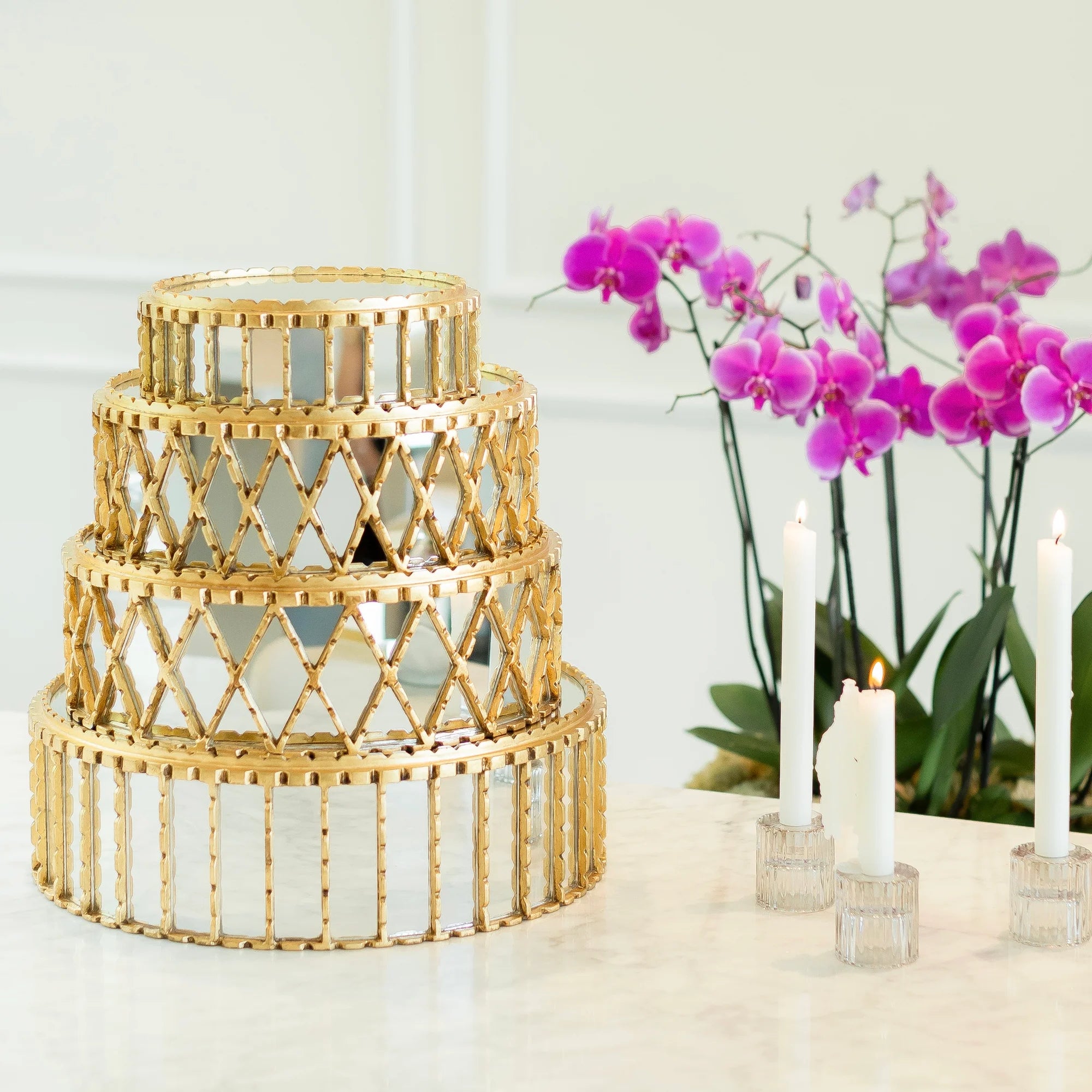 Base Espejo Oro - Maxi 43cm