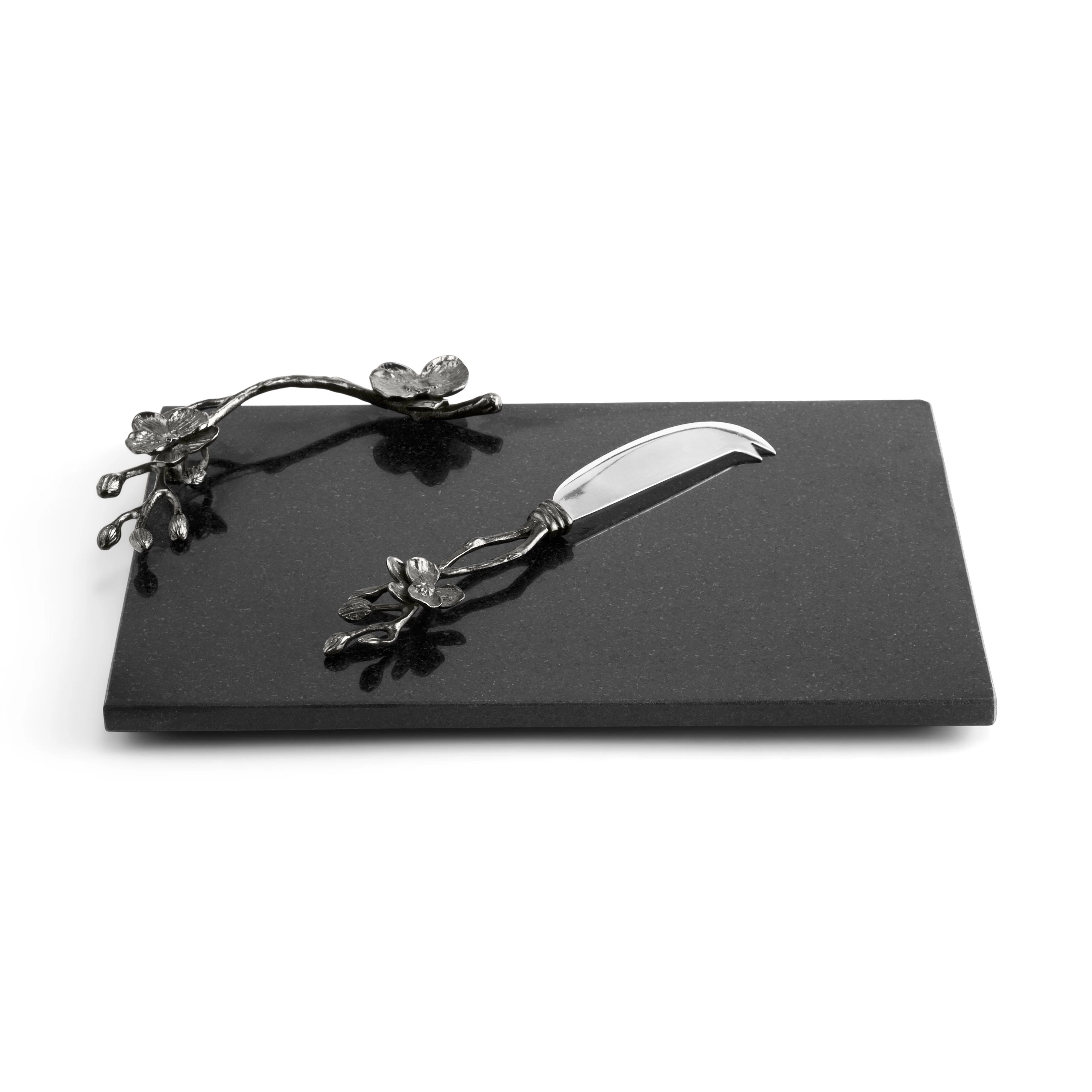 Black Orchid Small Cheese Board with Knife