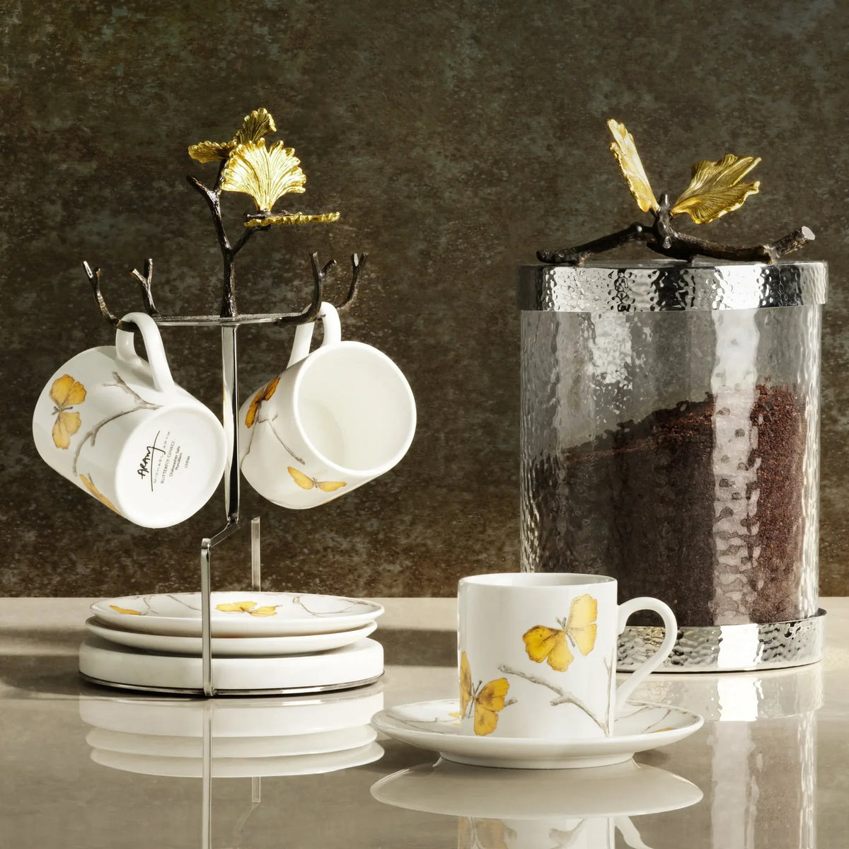 Butterfly Ginkgo Demitasse Set