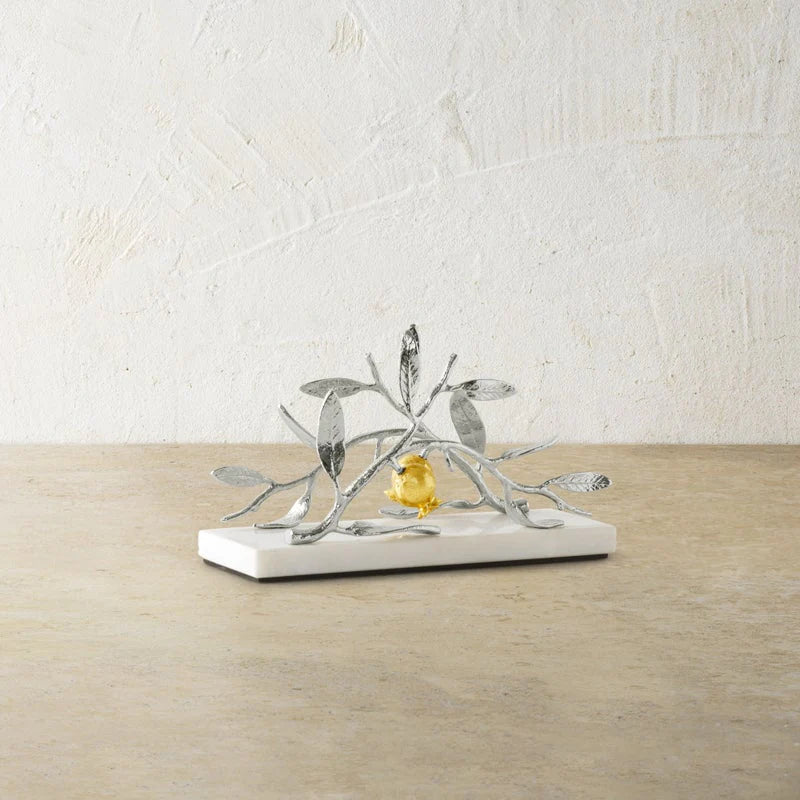 Pomegrante Silver & Gold Vertical Napkin Holder
