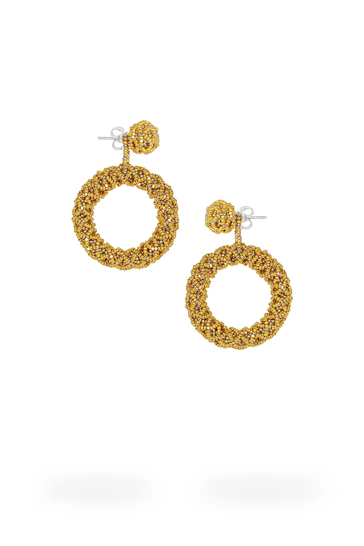 ARETES UN ARO NAWI ORO PLATINO