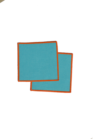 PORTA VASO INDIVIDUAL TURQUESA-NARANJA