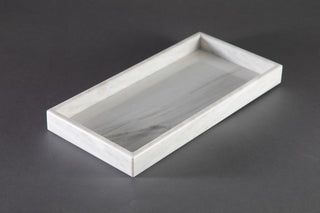 Charola rectangular blanca mediana 15 x 30 cm