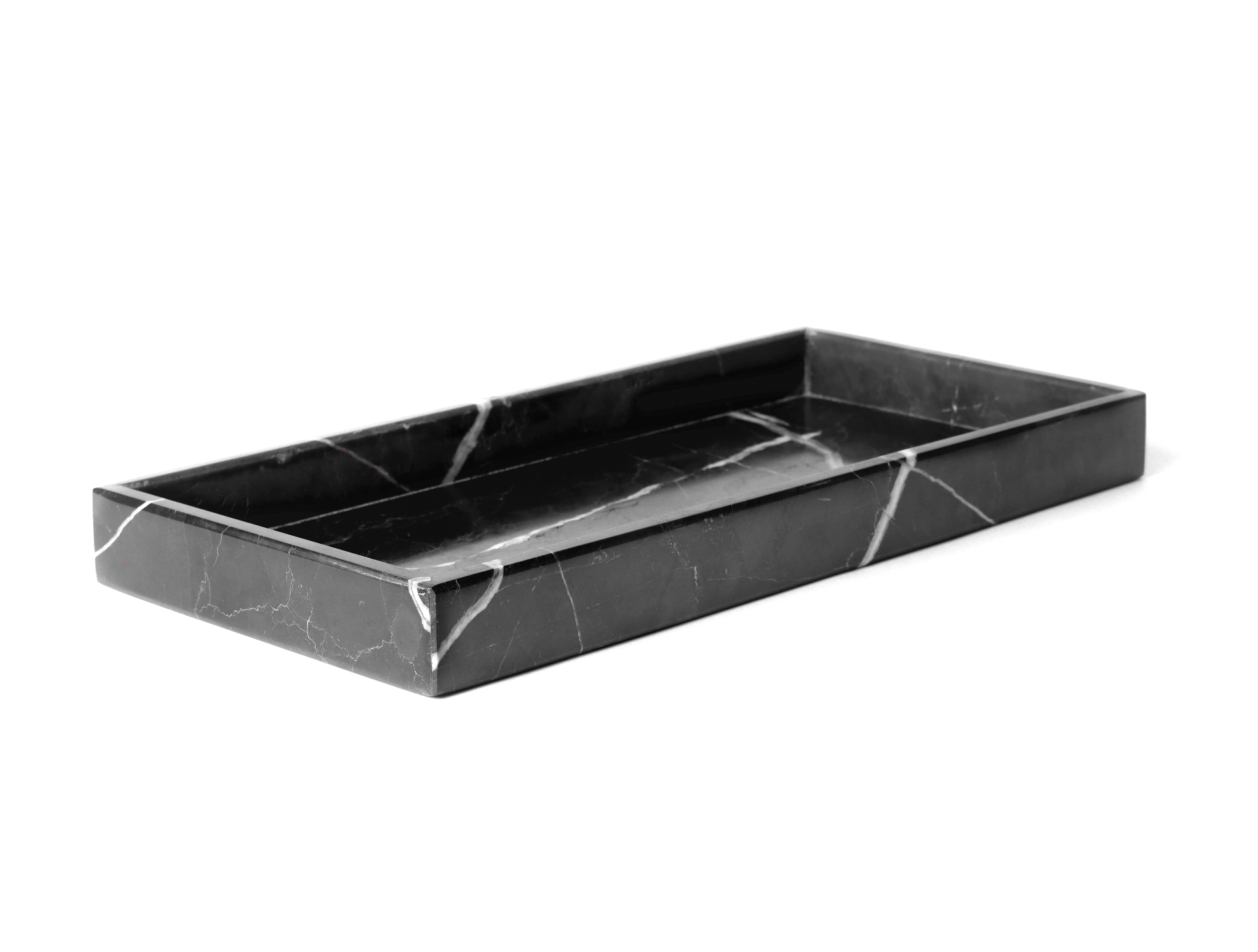 Charola rectangular negra mediana 15 x 30 cm