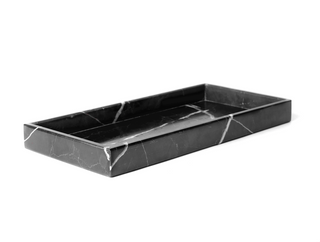 Charola rectangular negra mediana 15 x 30 cm