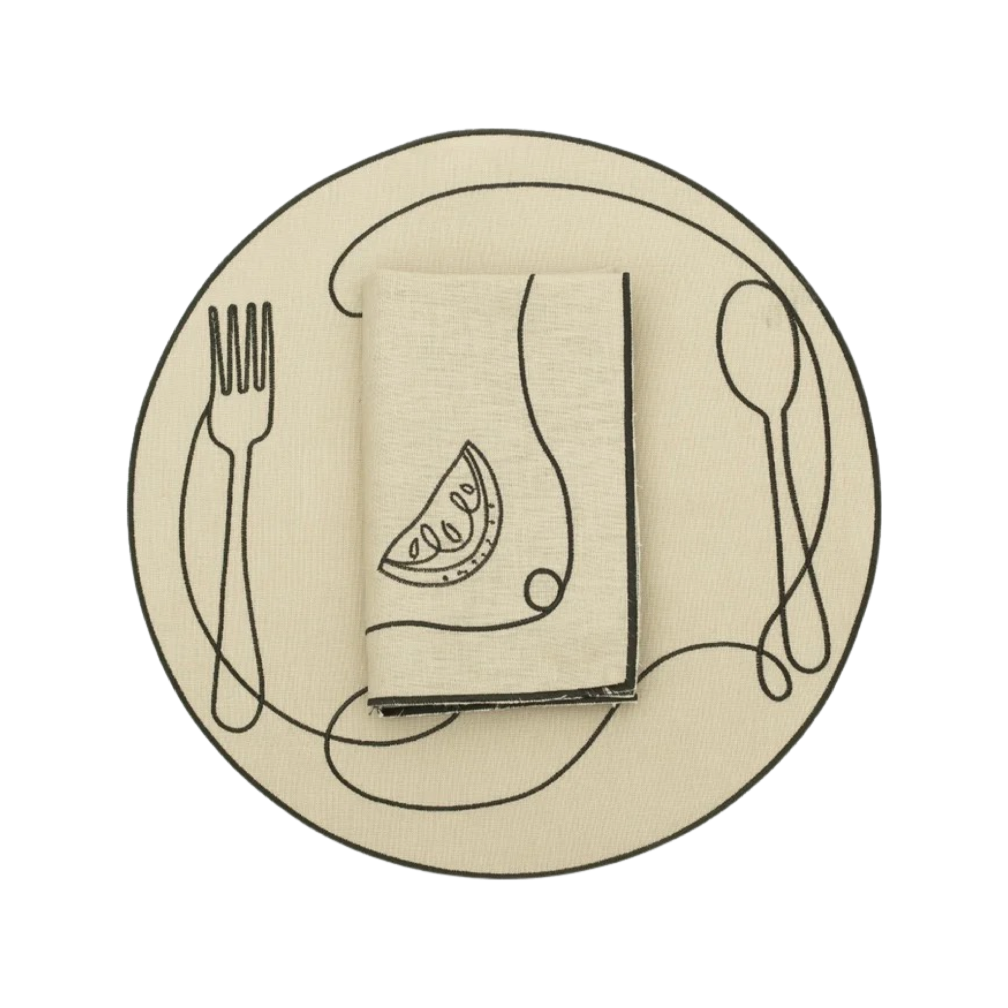 SET SERVILLETA CON DIBUJO DE LIMÓN