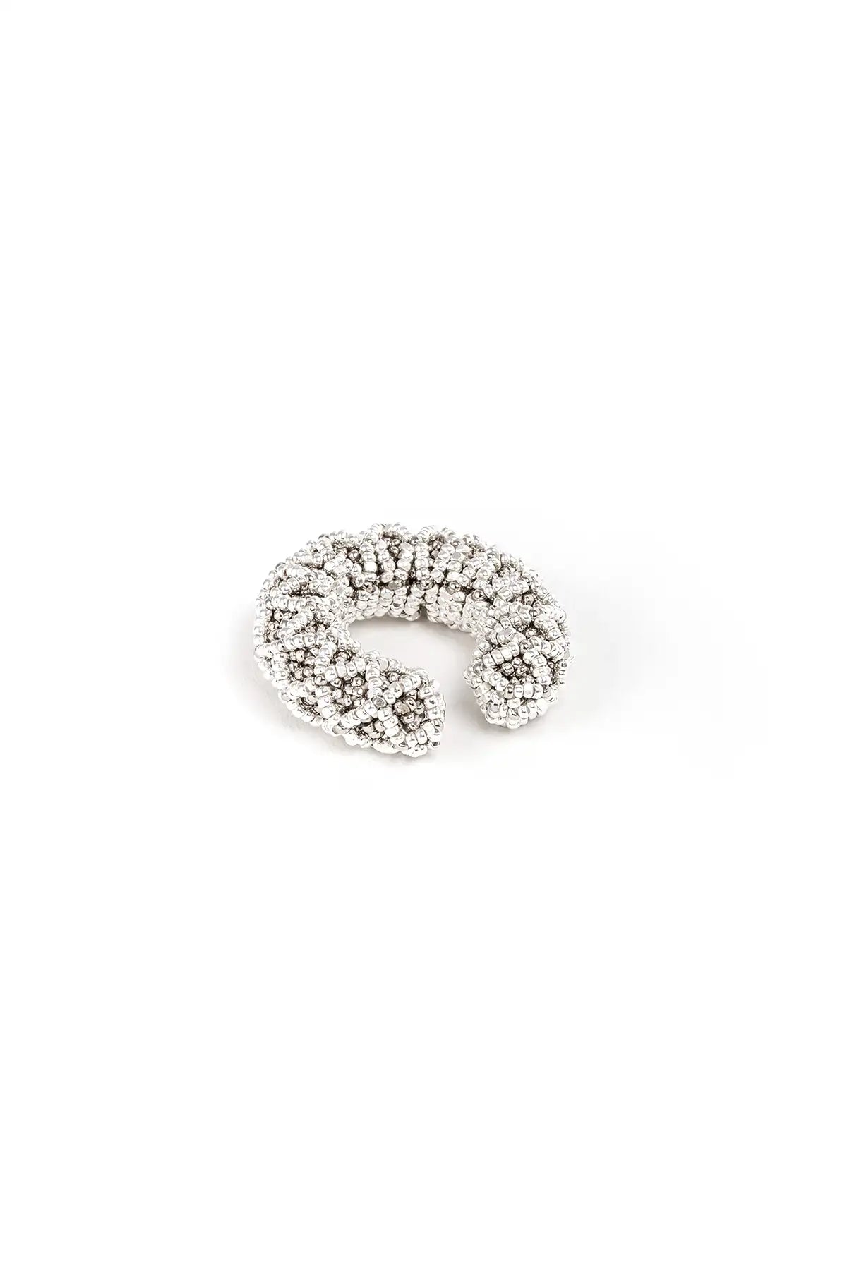 EARCUFF TEJIDO ABIERTO PLATA PLATINO