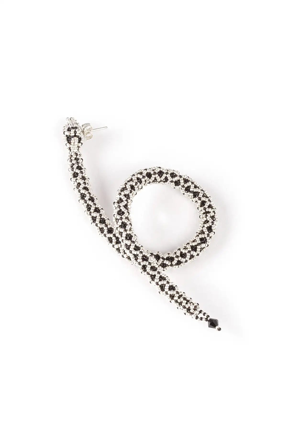 ARETE SERPIENTE NAWI PLATA NEGRO