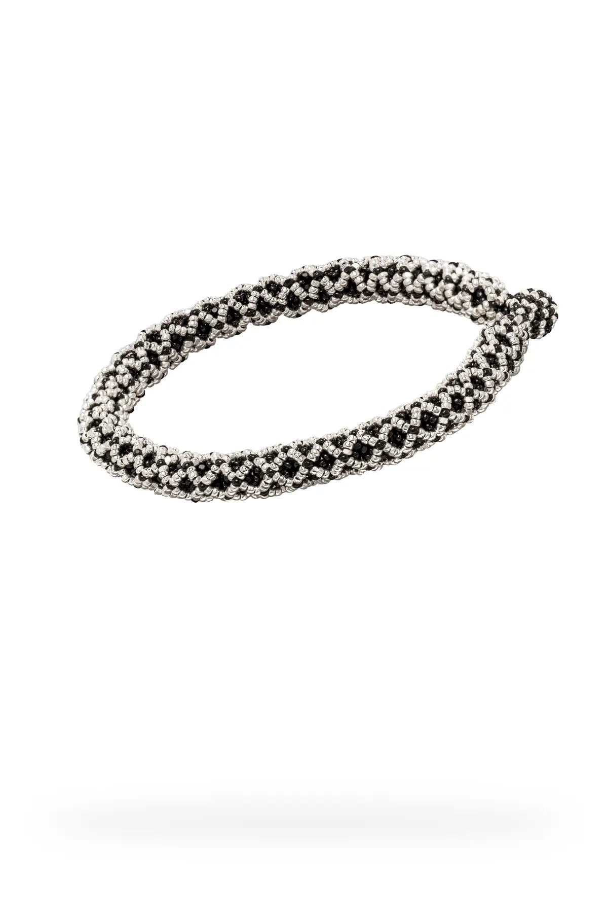 MINI BRAZALETE SERPIENTE DOBLE PLATA NEGRO