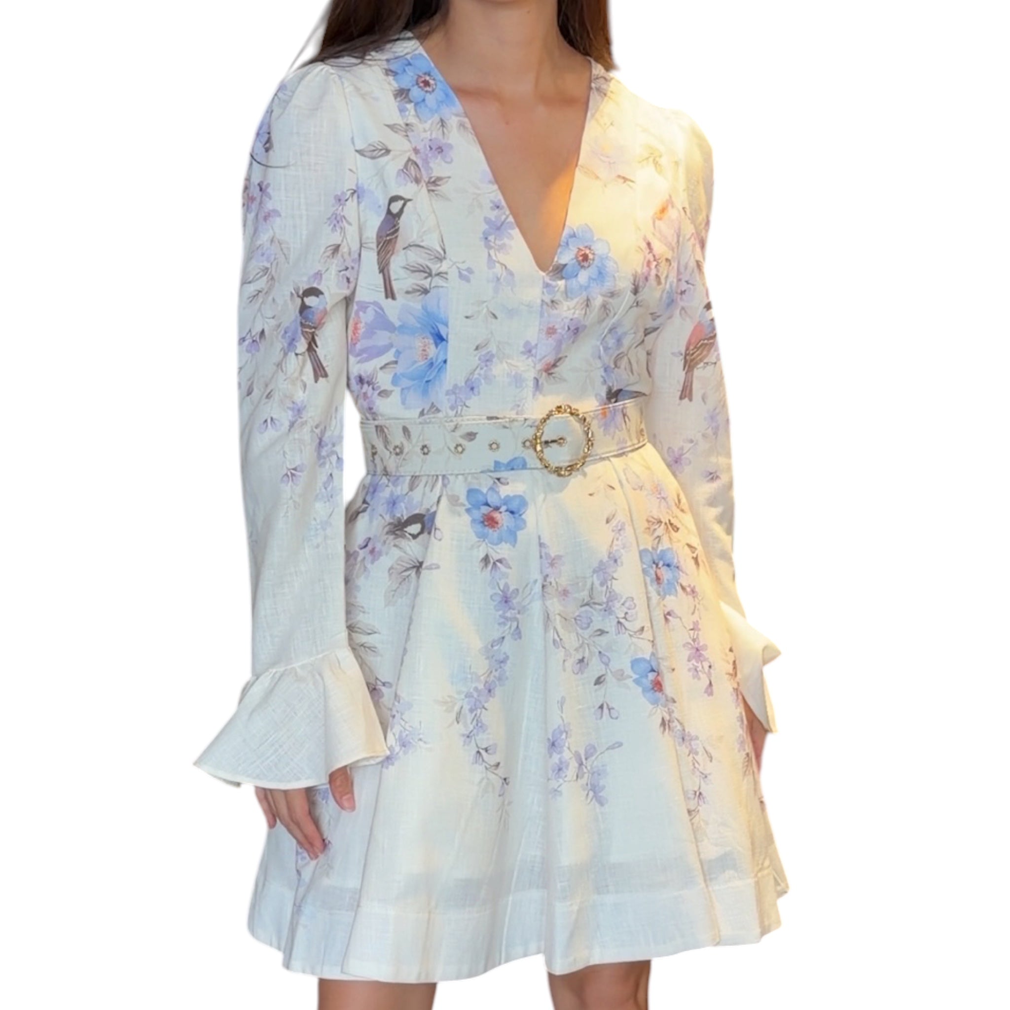 Vestido corto con cinto