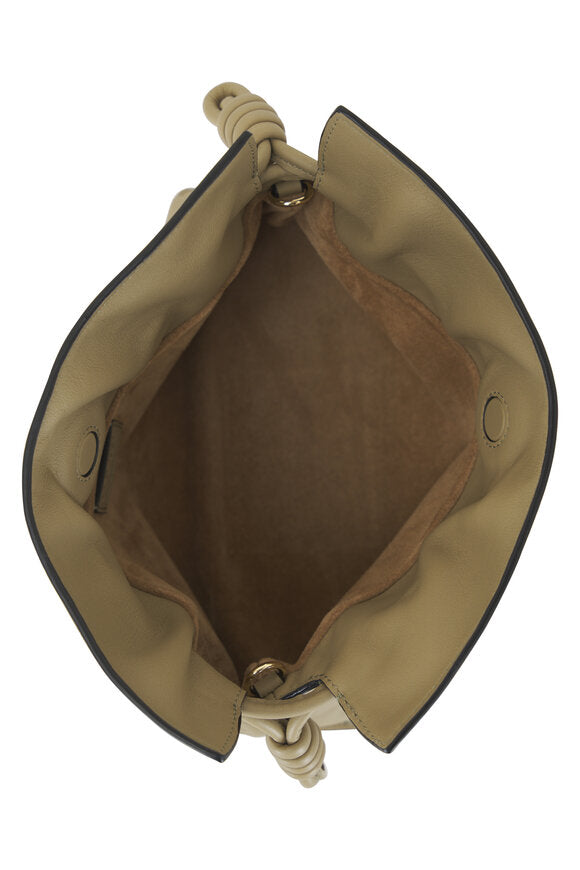 Flamenco Mini Napa Drawstring Bag in Clay Green