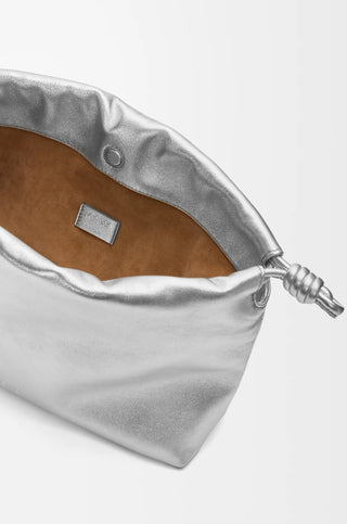 Flamenco Medium Napa Drawstring Silver Bag