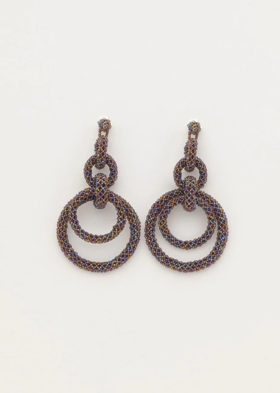 ARETES CINCO AROS CADENA TOPAZ TORNASOL